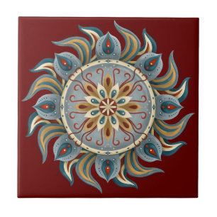 Painterly Mandala Fliese