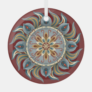 Painterly Mandala Ornament Aus Glas
