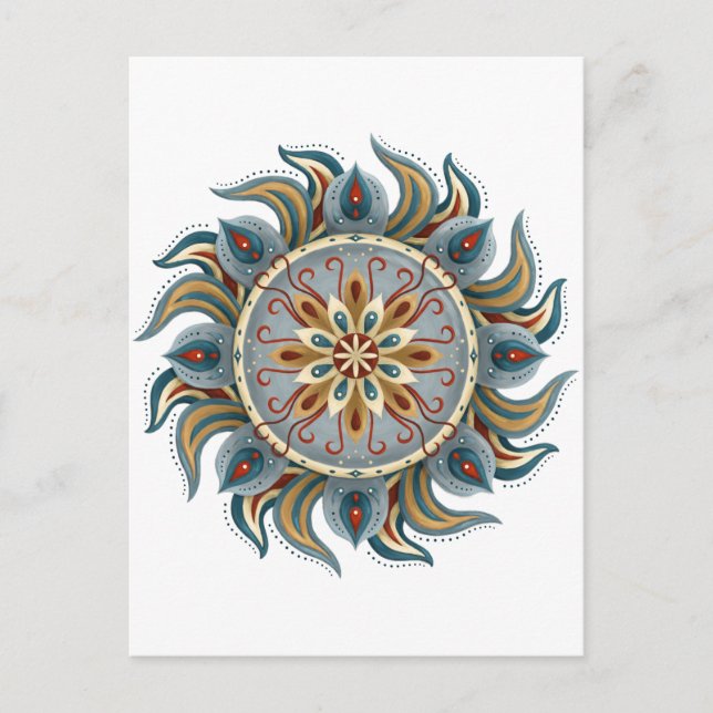 Painterly Mandala Postkarte (Vorderseite)