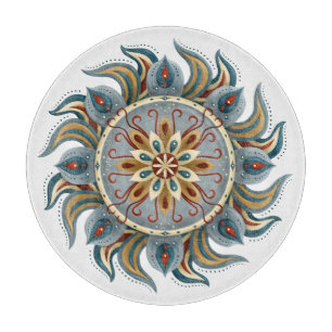 Painterly Mandala Schneidebrett