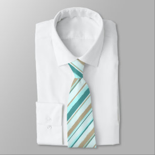 Painterly Striped Mint, zweiseitige Hochzeit Krawatte
