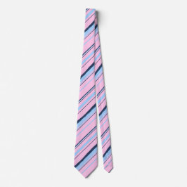 Painterly Striped Pink & Navy Two-Sided Wedding Krawatte