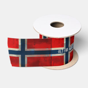 Paintery Schmutz-norwegisches Flaggen-Band Satinband