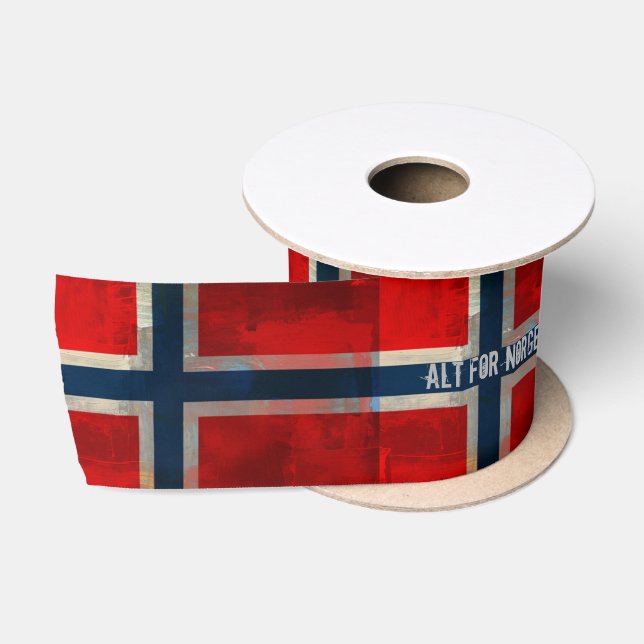 Paintery Schmutz-norwegisches Flaggen-Band Satinband (Spule)