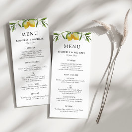 Paintes citrons verdure feuillage menu mariage