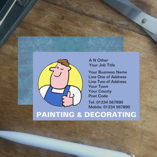 Painting and Decorating Cartoon Business Card Visitenkarte (Von Creator hochgeladen)