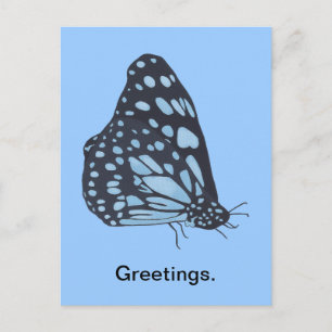 Painting Black Butterfly Blue Spots Postkarten