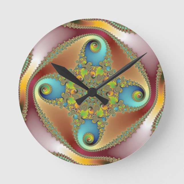 Painting - Fractal Art Runde Wanduhr (Vorderseite)