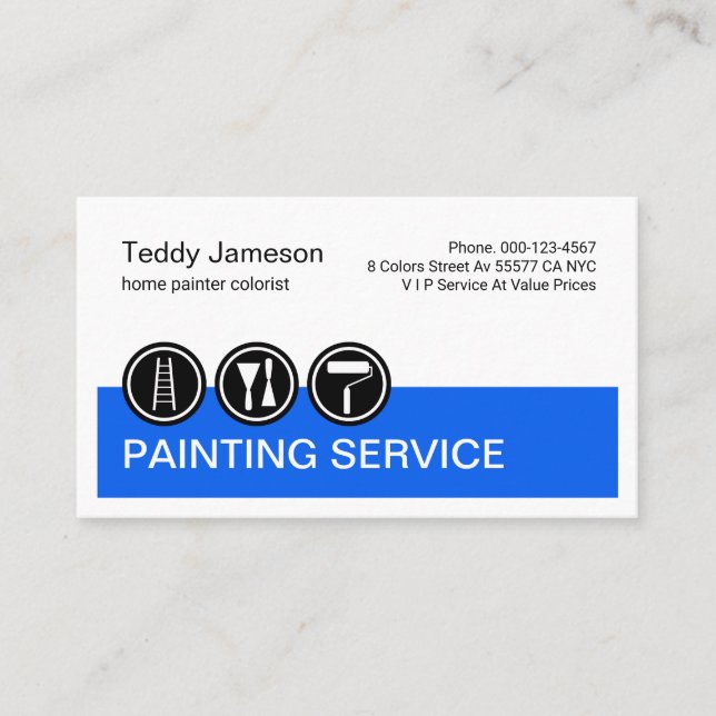 Painting Icons On Blue Painter Layer Visitenkarte (Vorderseite)