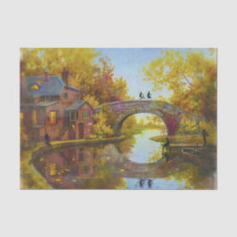 Painting of Bridge Over a Stream Tissue Paper Seidenpapier