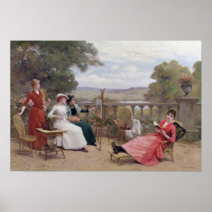 Painting on the Terrace Poster