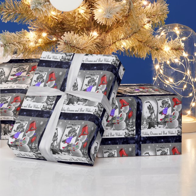 Painting Paper von Snowman Geschenkpapier (Feiertage)