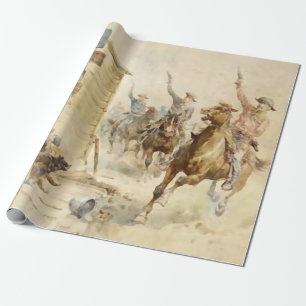 „Painting the Town Red“ Western Art von Frank Fell Geschenkpapier
