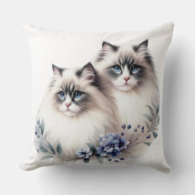 PAIR OF SCHÖNE FLUFFY RAGDOLL CATCATS KISSEN (Vorderseite)