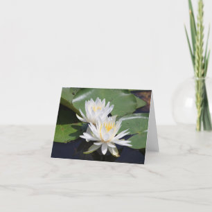 Pair of Water Lilies Note Card Dankeskarte