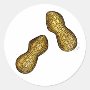 Pair Peanuts Nutty Ballpark Erdnuss Muschel Nut Runder Aufkleber