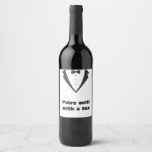 Paire bien avec étiquette bouteille de vin tux