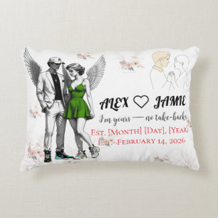 Paire d'anges gardiens – Coussin accent à ailes mi