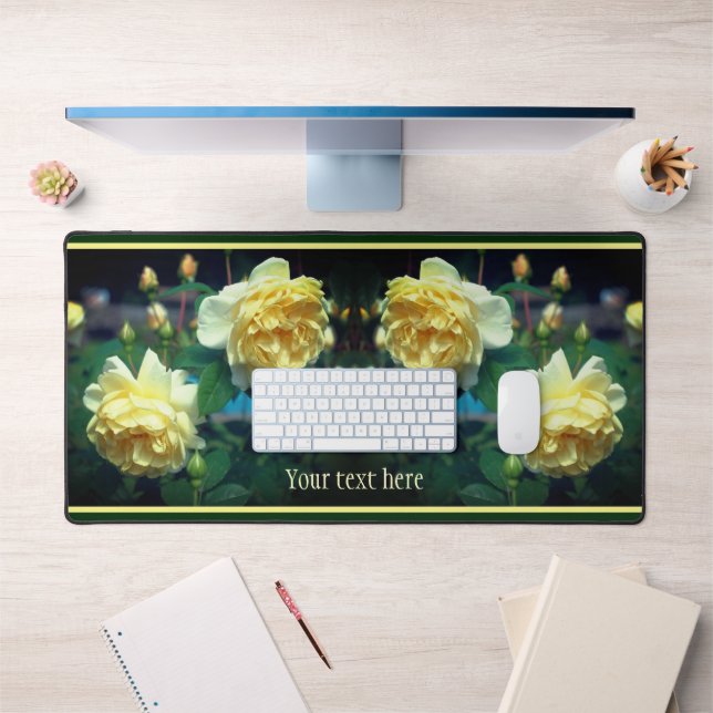 Paire de fleurs de rose jaune personnalisée (Bureau 1)