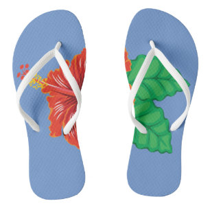 Paire de fleurs tropicales de tongs