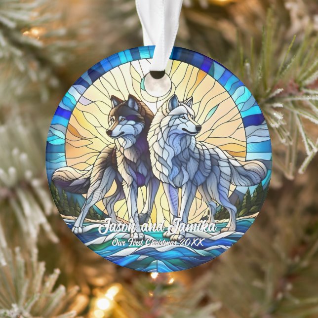 Paire de loup à lunette en verre tendu (Arbre)