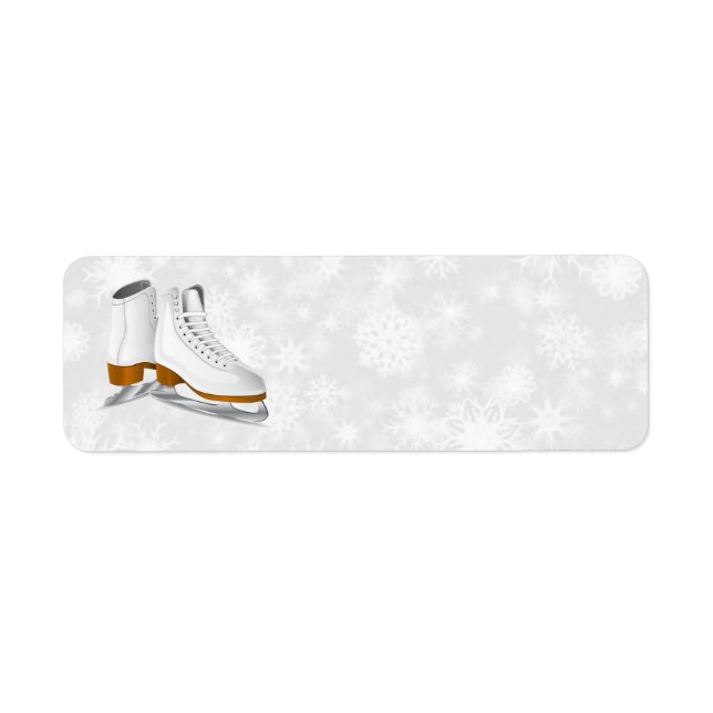 paire de patins blancs étiquette de adresse (Devant)