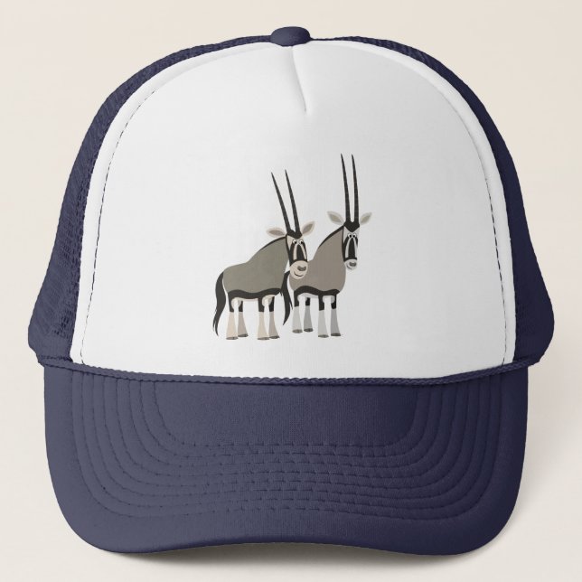 Paire mignonne de Casquette d'oryxes de dessin ani (Devant)