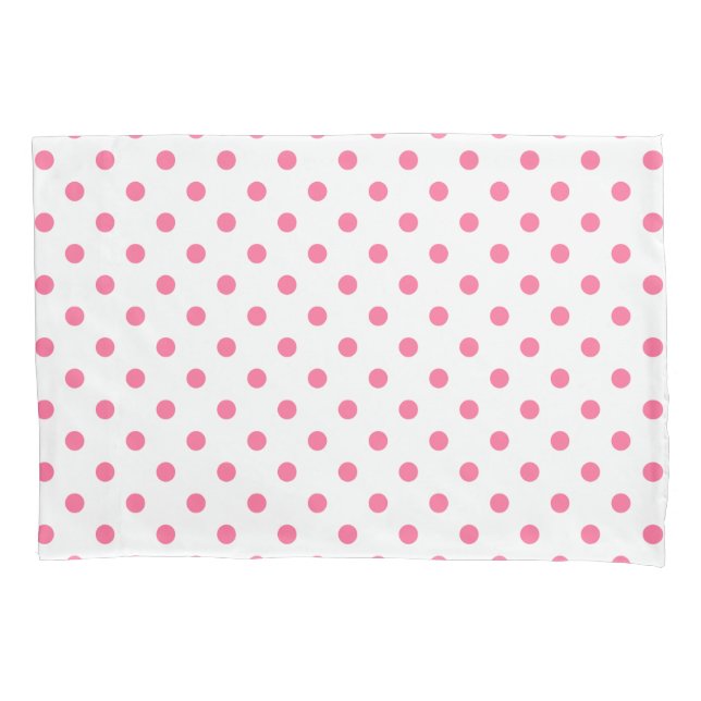 Paire Motif À petits pois rose de taies d'oreiller (devant)