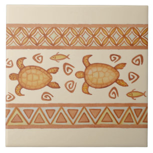 Paires de carreau de céramique hawaïen de tortue