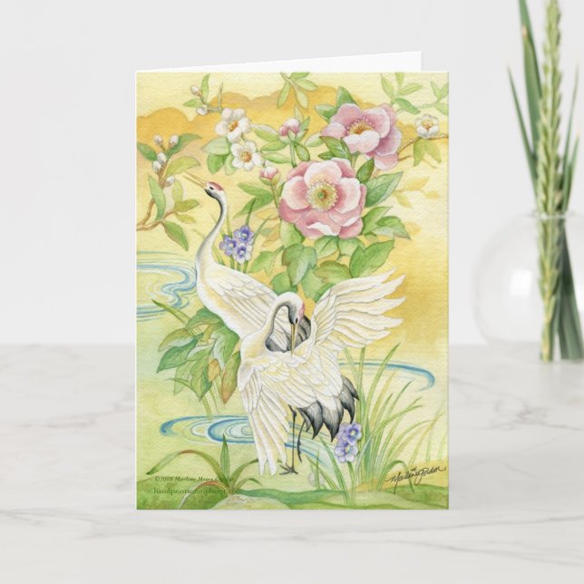 Paires de carte de voeux vierge de grues (Devant)