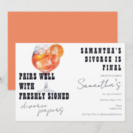 Pairs Well Divorce Papers Aperol Spritz Party Einladung