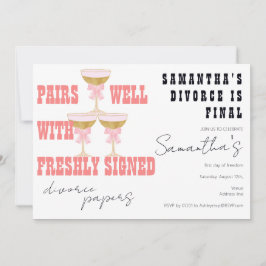 Pairs Well Divorce Papers Coquette Champagne Party Einladung