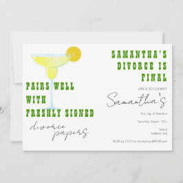 Pairs Well Divorce Papers Margarita Tequila Party Einladung