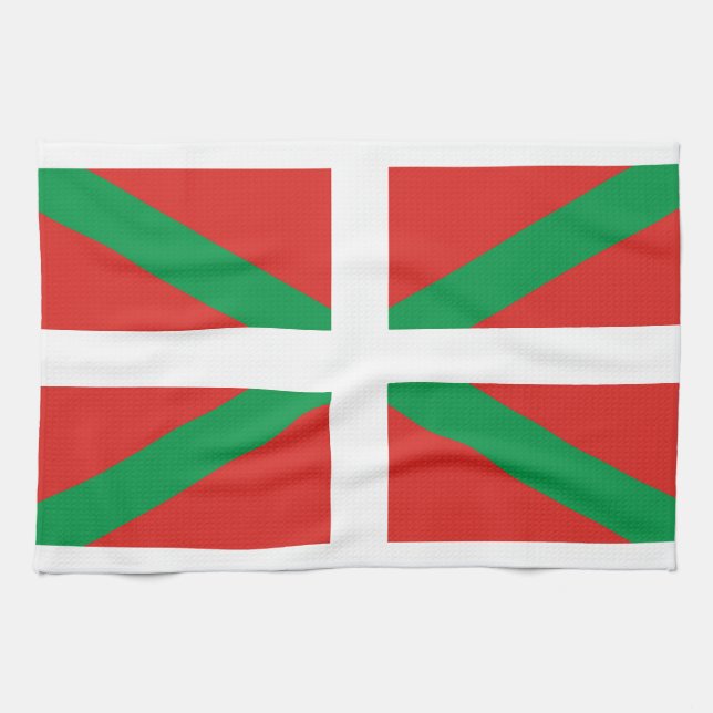 Pais Vasco (Spanien) Flagge Küchentuch (Horizontal)