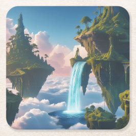 Paisaje de montañas flotantes rechteckiger pappuntersetzer