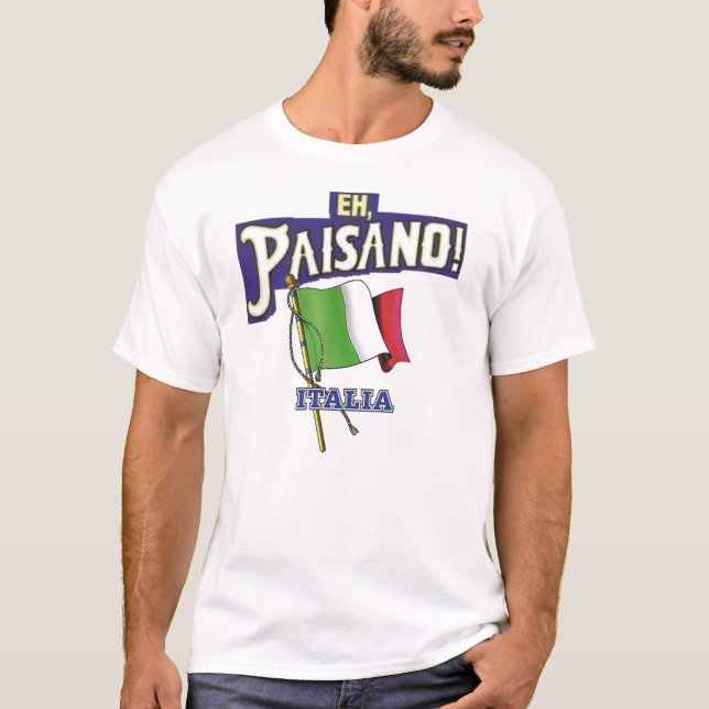 Paisano mit italienischer Flagge T-Shirt (Vorderseite)