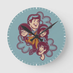 Paisely Blume Scooby-Doo und die Gruppe Runde Wanduhr
