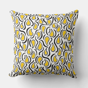Paisley Abstrakt 230523 - Amber, B&W Kissen