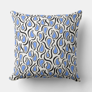 Paisley Abstrakt 230523 - Baby Blue, B&W Kissen
