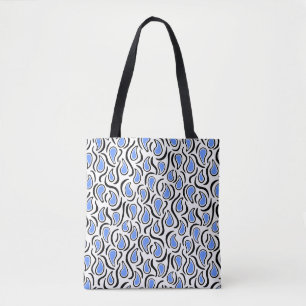 Paisley Abstrakt 230523 - Baby Blue, B&W Tasche