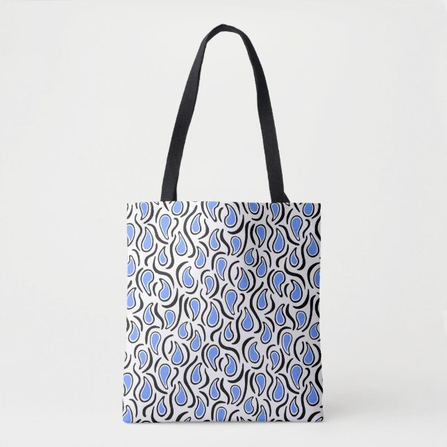 Paisley Abstrakt 230523 - Baby Blue, B&W Tasche (Vorderseite)