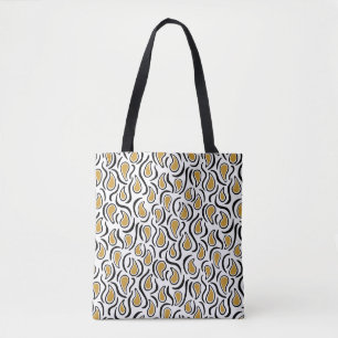 Paisley Abstrakt 230523 - Golden Brown, B&W Tasche