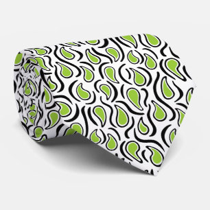 Paisley Abstrakt 230523 - Martian Green, B&W Krawatte