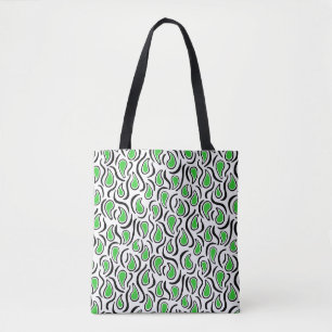 Paisley Abstrakt 230523 - Spring Green, B&W Tasche
