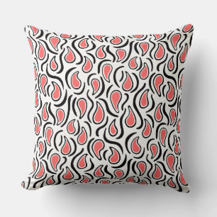 Paisley Abstrakt 230523 - Tropisches Rosa, B&W Kissen
