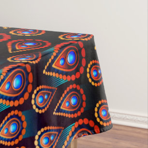 Paisley-ähnliches farbenfrohes Juwelenmuster Tischdecke