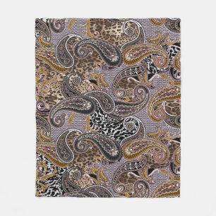 Paisley Animal Skin Fashion Print Fleecedecke
