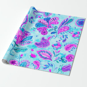 Paisley Aquarell Blumenmuster Fliesen: Blume, f Geschenkpapier