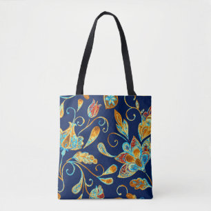 Paisley Aquarell Blumenmuster Fliesen: Blume, f Tasche