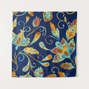 Paisley Aquarell Blumenmuster Fliesen: Blume, f Wandteppich